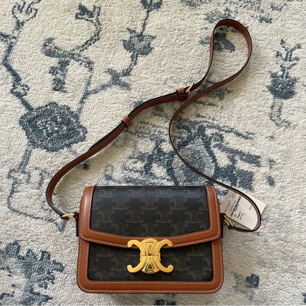 Celine Teen Triomphe Crossbody with Gold Hardware